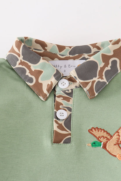 Camouflage duck embroidery boy set