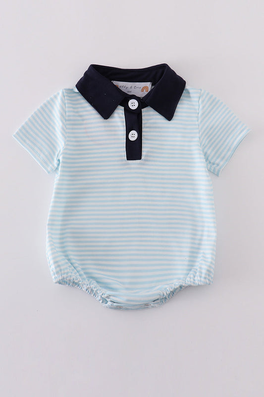 Navy stripe boy bubble