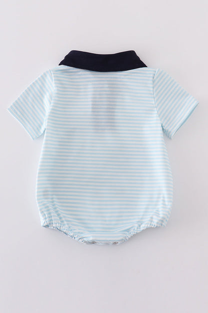 Navy stripe boy bubble