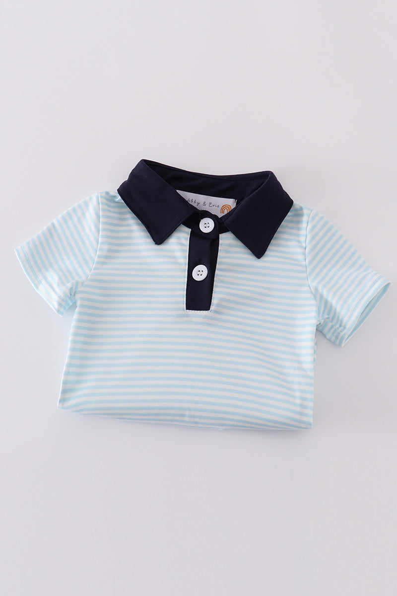 Navy stripe boy bubble