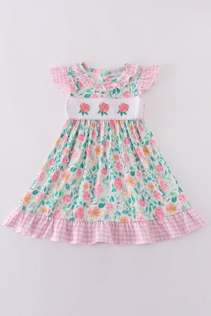 Pastel petal charm rose embroidery girl dress