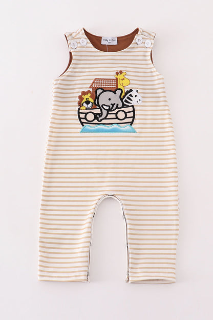 Noah's ark embroidery stripe boy jonjon