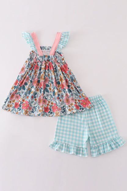 Garden blossom print girl set