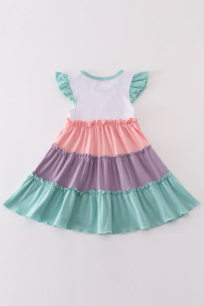 Multicolored tiered girl dress