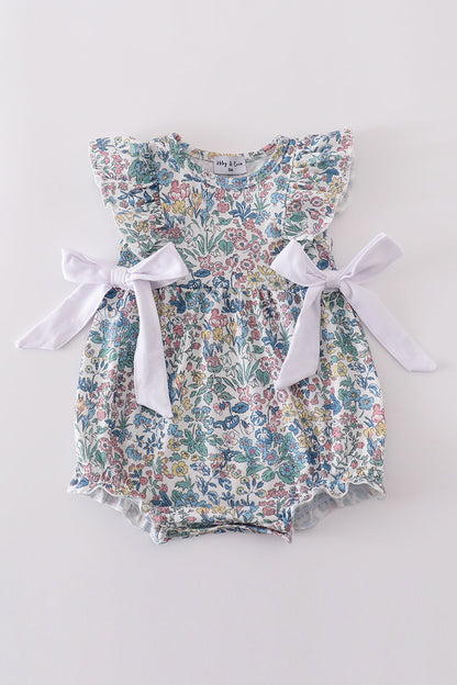 Vintage meadow print bow bubble