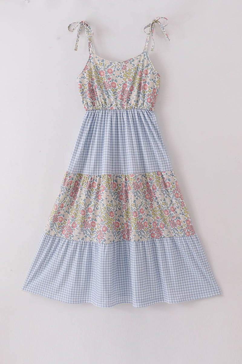 Pastel wildflowers print mom&me tiered dress