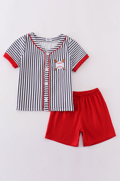 Stripe baseball embroidery set