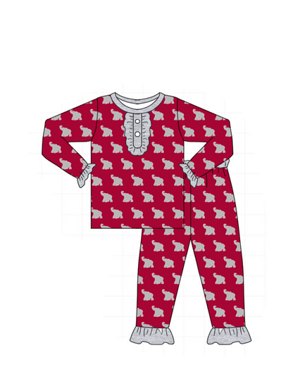 PO52 Alabama roll tide elephant print bamboo pajamas collection