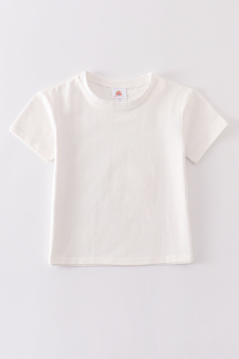 Cream blank basic t-shirt Adult Kids and baby bubble