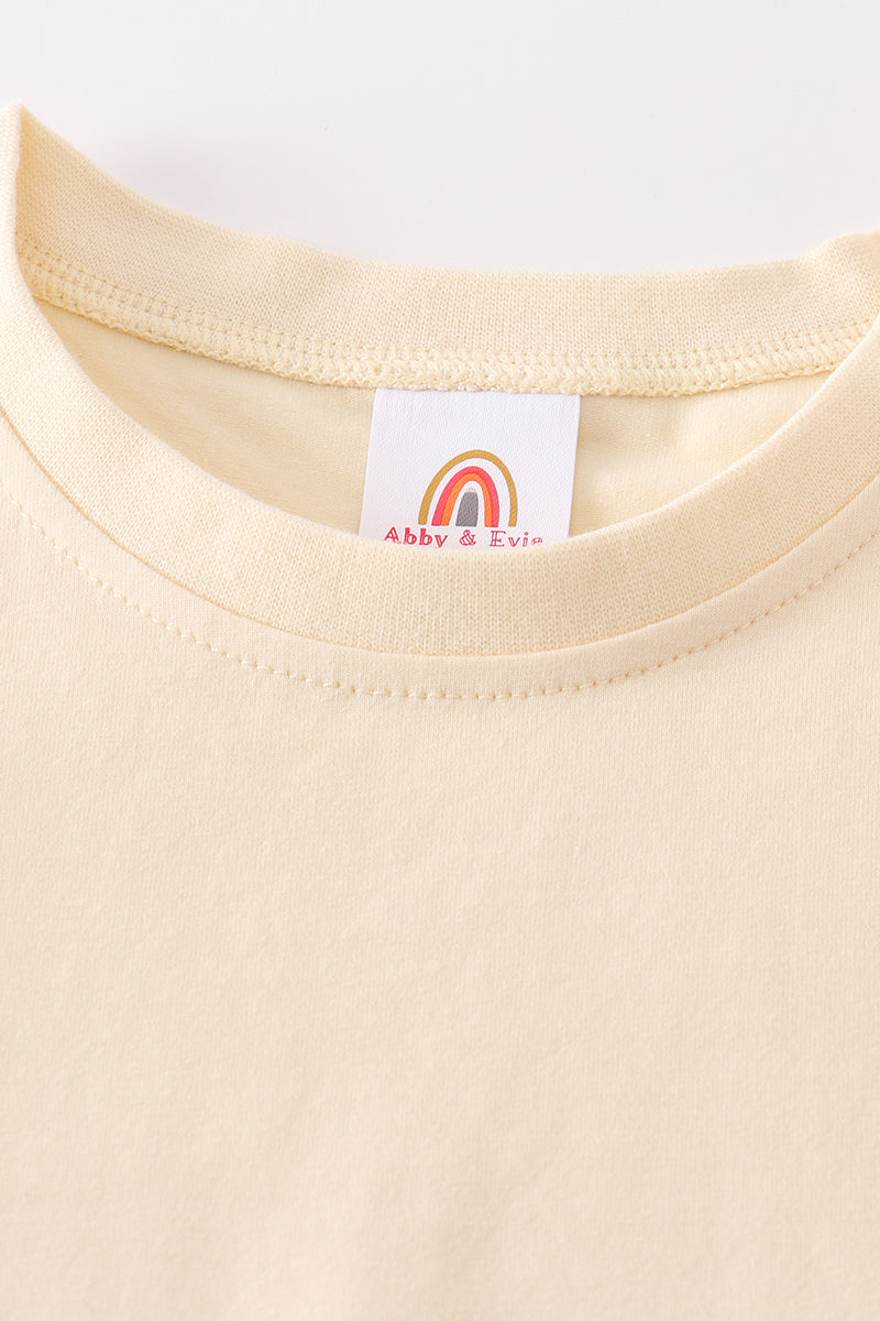 Beige blank basic t-shirt Adult Kids and baby bubble