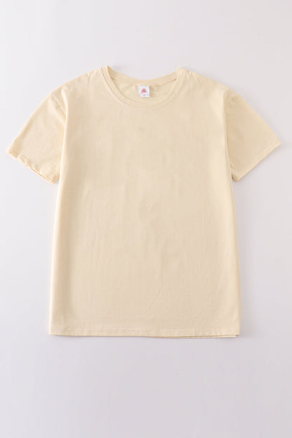 Beige blank basic t-shirt Adult Kids and baby bubble