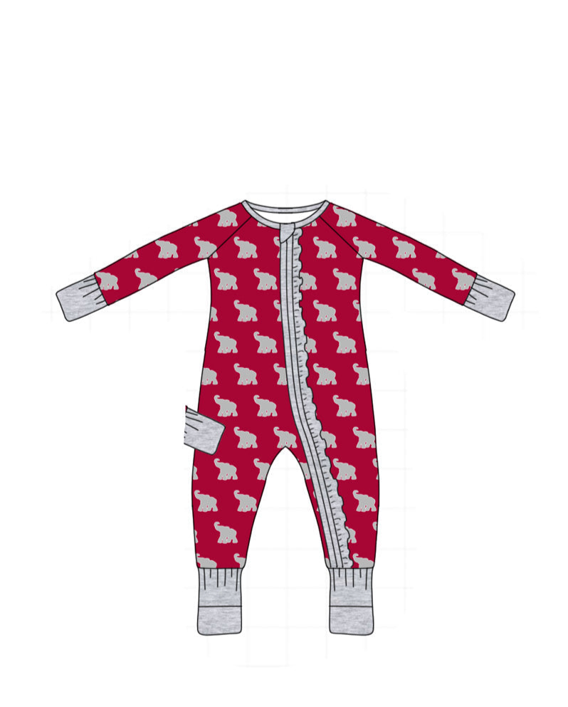 PO52 Alabama roll tide elephant print bamboo pajamas collection