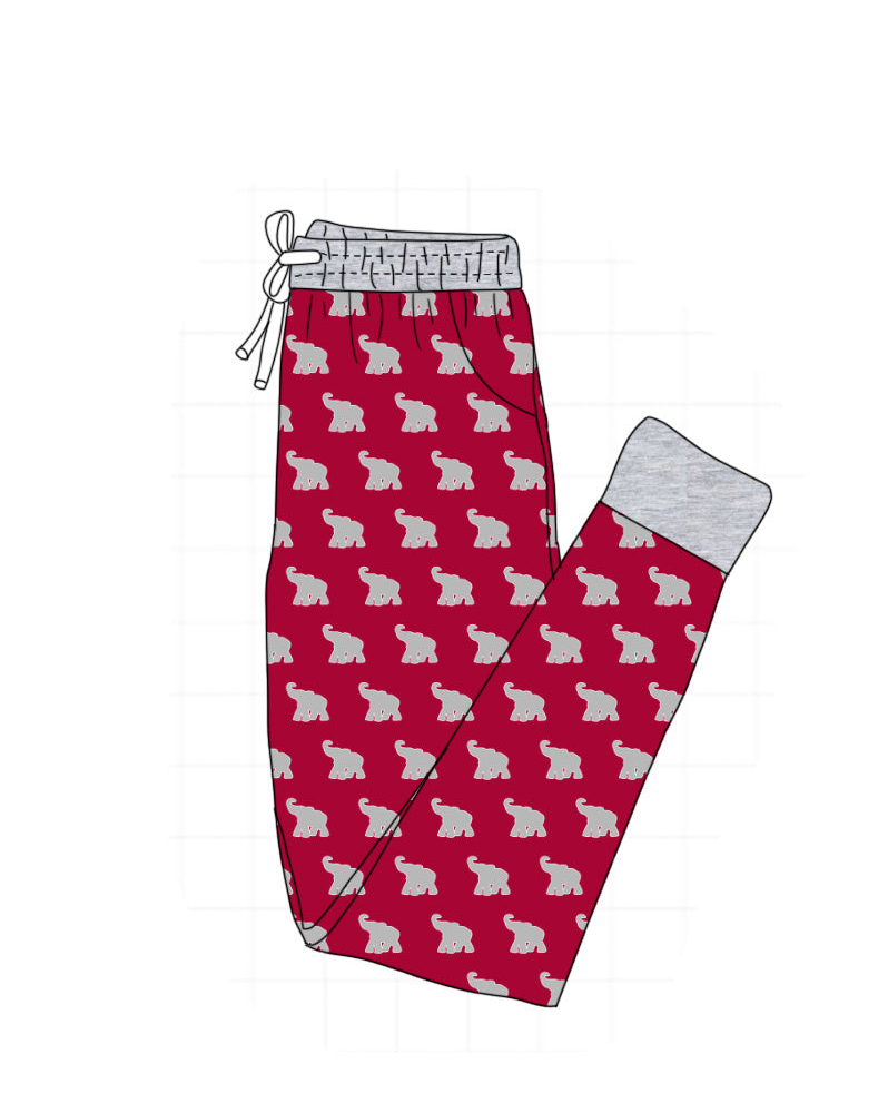 PO52 Alabama roll tide elephant print bamboo pajamas collection