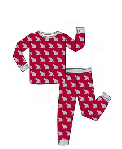 PO52 Alabama roll tide elephant print bamboo pajamas collection