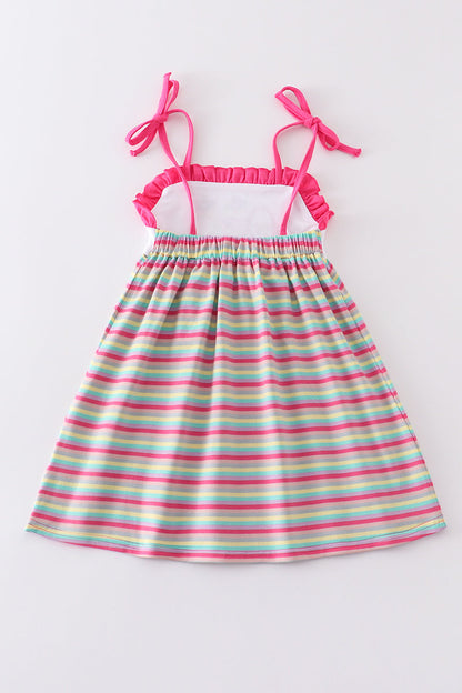 Premium Easter egg stripe strap dress