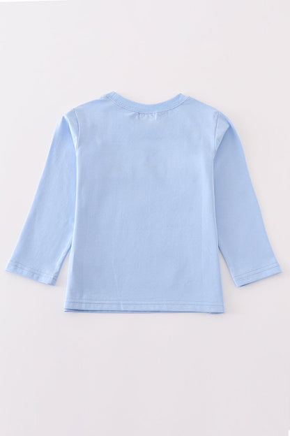 Premium Blue duck applique boy top