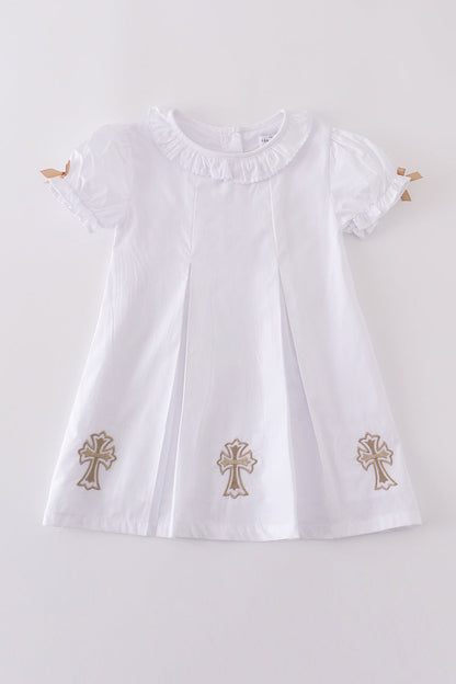 Premium cross embroidery dress