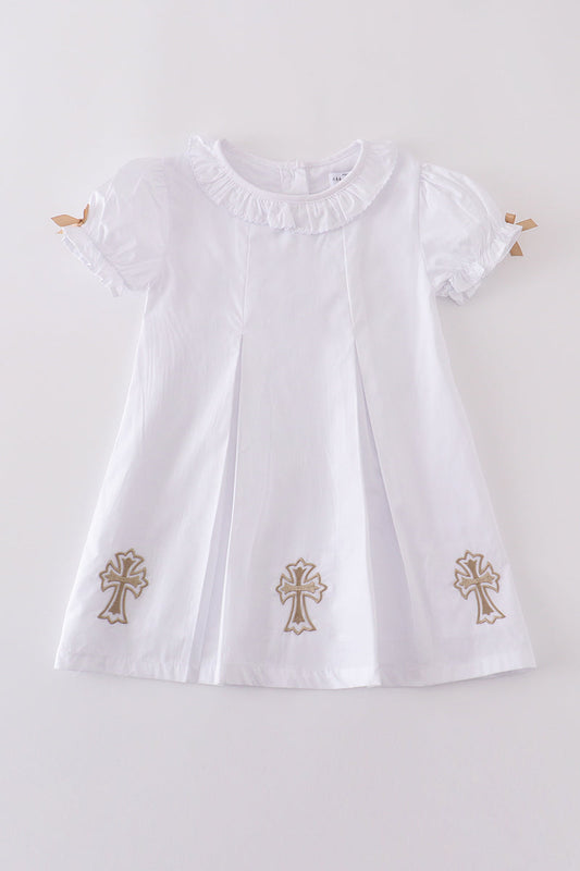 Premium cross embroidery dress