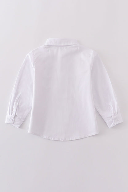 Premium cross embroidery button down long sleeve shirt