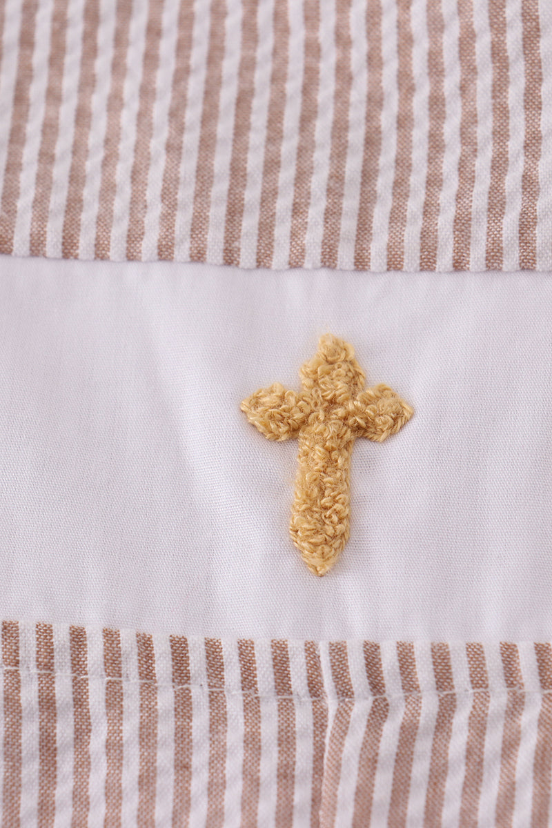 Premium brown cross embroidery jonjon