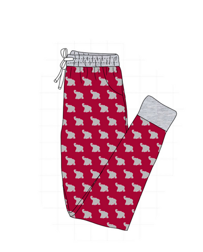 PO52 Alabama roll tide elephant print bamboo pajamas collection