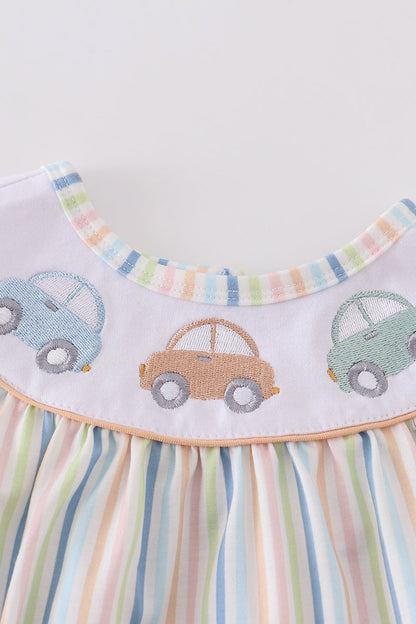 Stripe car embroidery girl bubble