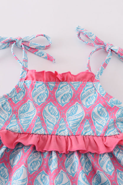 Blue ribbon charm girl bloomer set