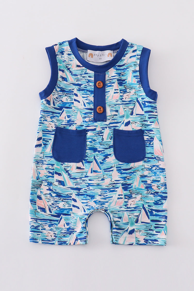 Blue ocean regatta print boy jonjon