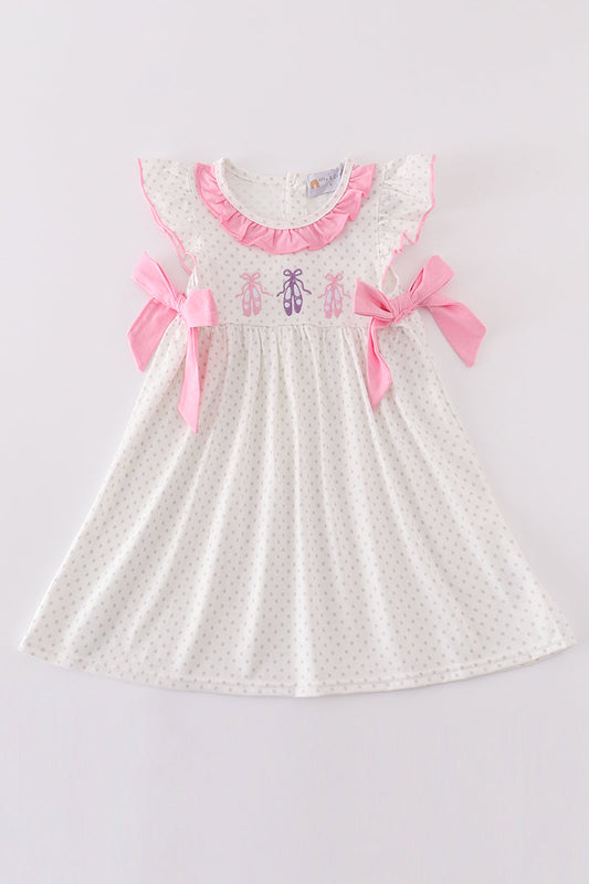 Pink ballet embroidery girl dress