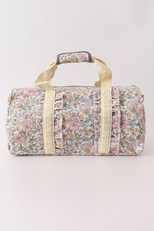 Yellow floral travel bag