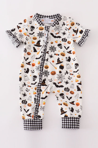 Halloween zip girl romper