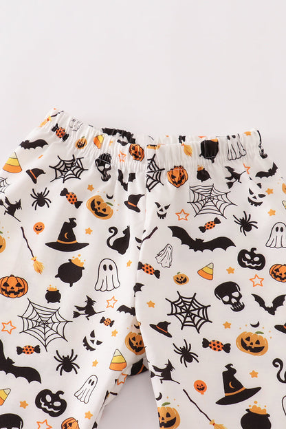 Halloween zip girl pajamas set