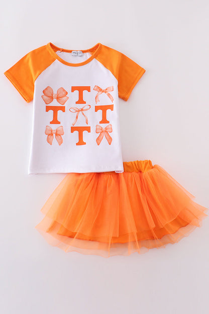 Tennessee bow girl skort set