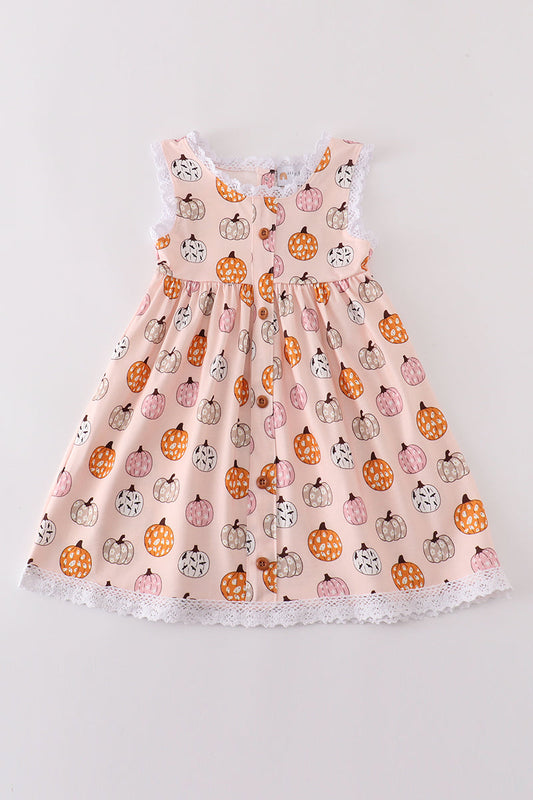 Pink pumpkin girl dress