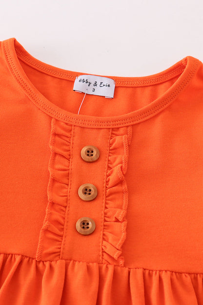 Orange ruffle girl dress