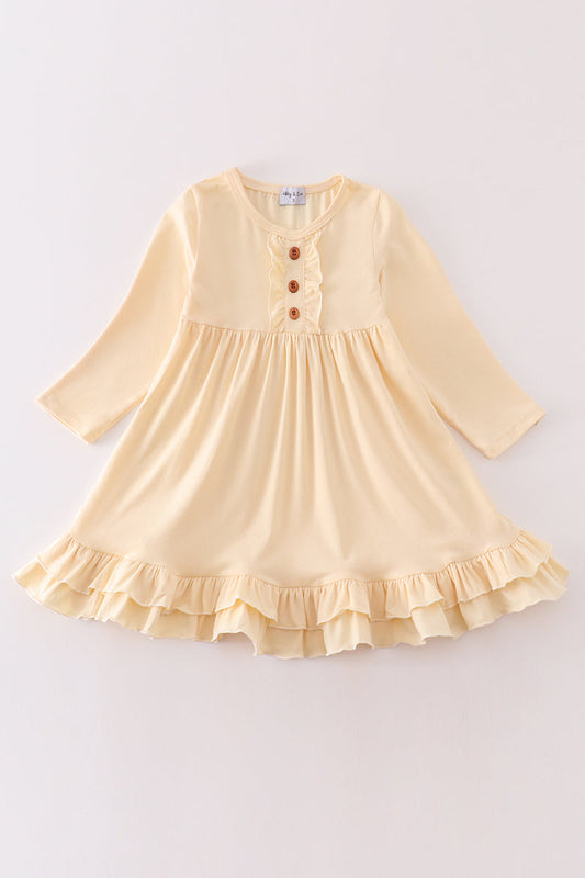 Cream ruffle girl dress