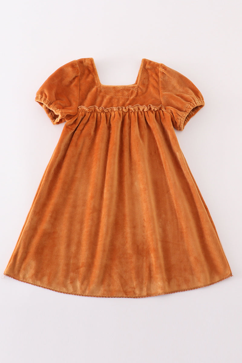 Caramel velvet mom&me dress