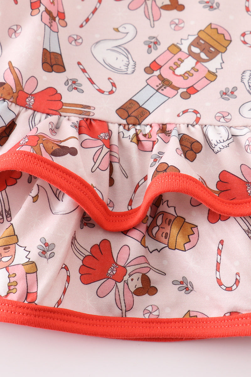 Red nutcracker girl bloomer set