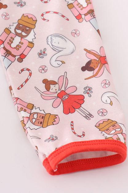 Red nutcracker girl pants set