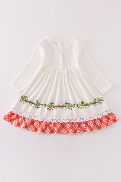 White christmas wreath dress