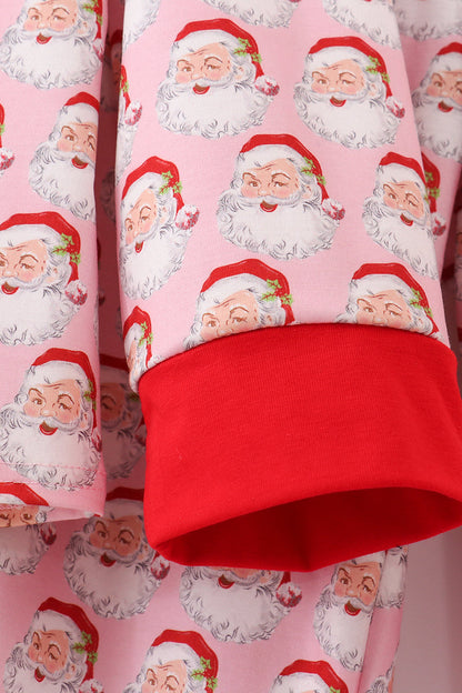 Pink christmas santa claus women pajamas set