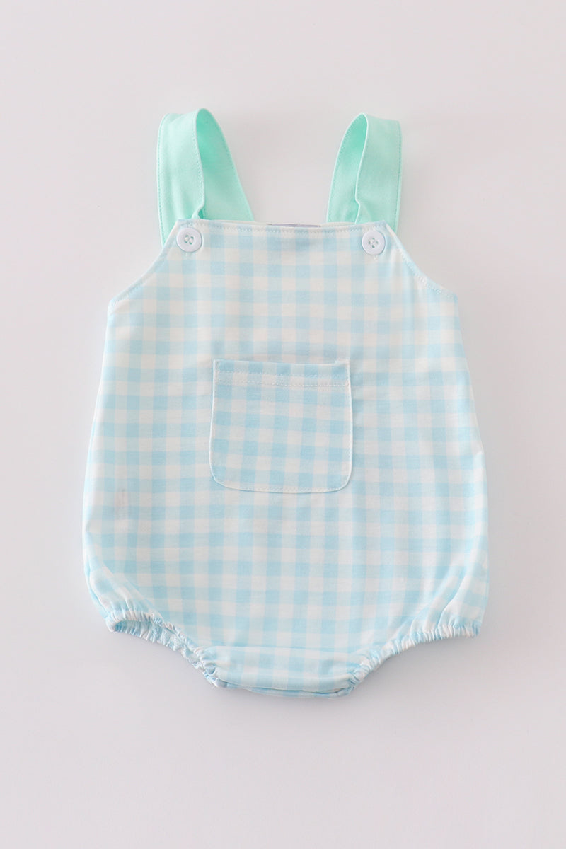 Blue gingham boy bubble