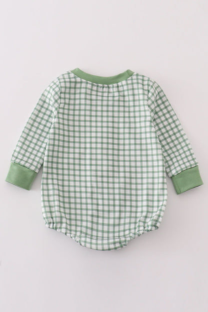 Green clover embroidery boy bubble