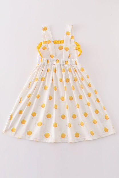 Yellow you are my sunshine embroidery dress