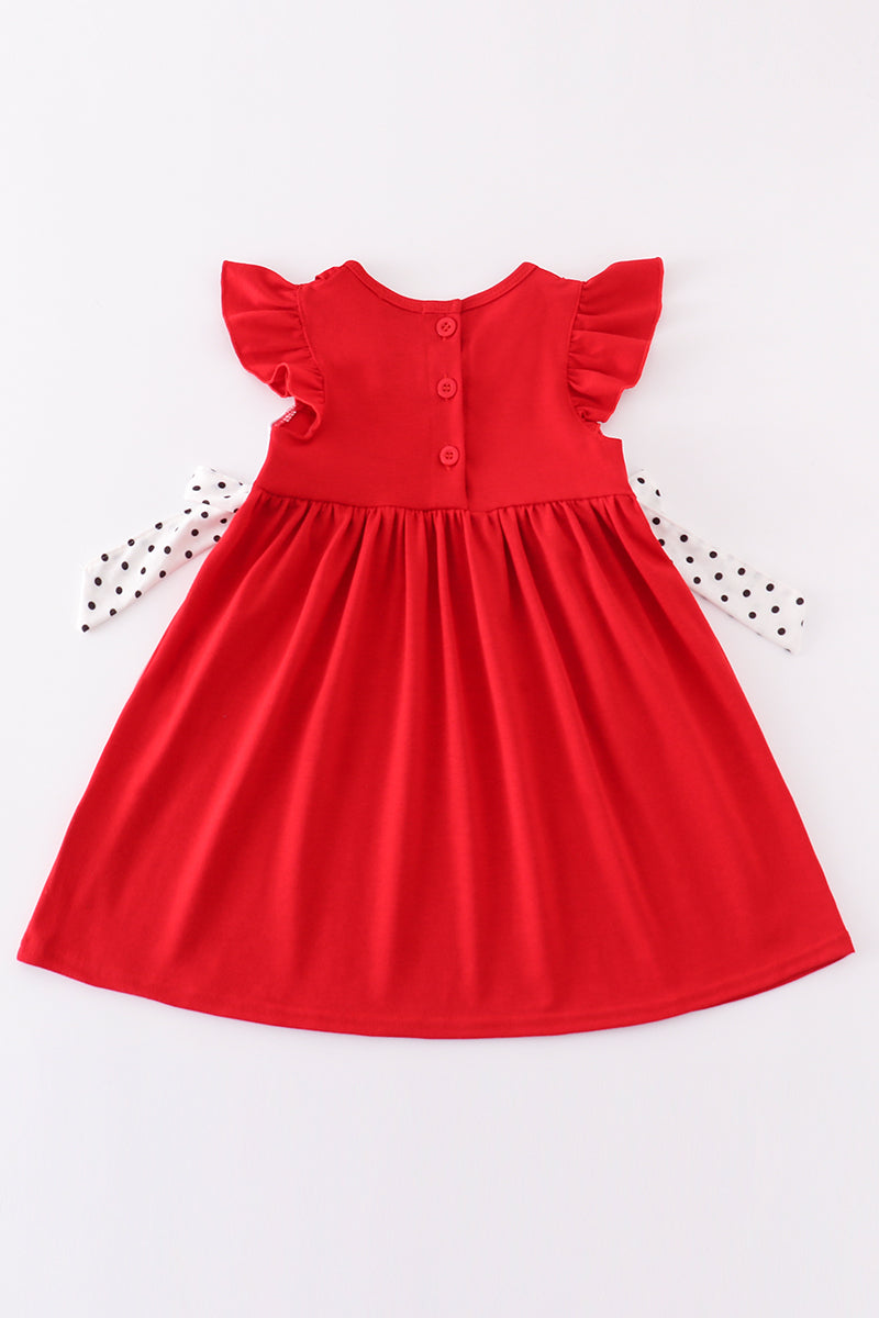 Red go dawgs embroidery dress