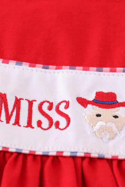 Red ole miss embroidery girl dress