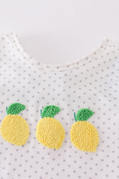 Blue lemon french knot girl set