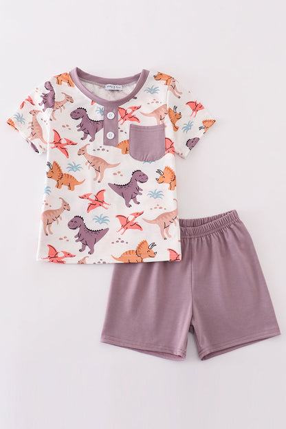 Dinosaur print boy set