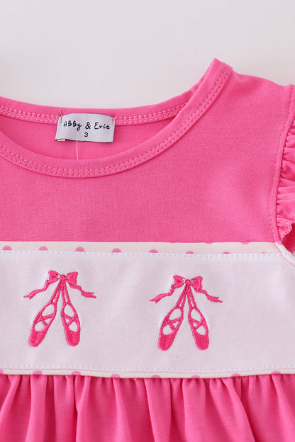 Pink ballerina embroidery girl dress