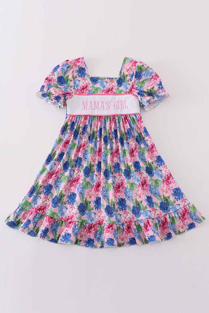 Blooming love MAMA'S GIRL embroidery girl dress